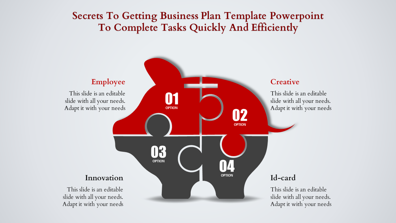 Business Plan Template PowerPoint With Puzzle